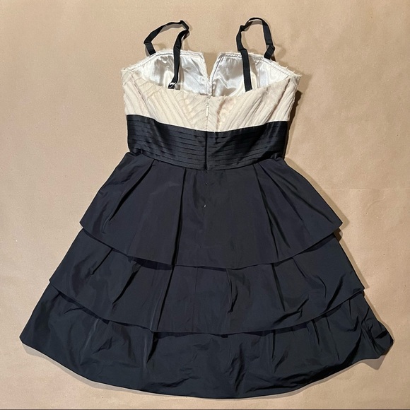 ✨NWoT✨🏷BCBGMAXAZRIA: Black/Cream Fit & Flare Tuxedo Cocktail🍸Dress - Picture 11 of 15